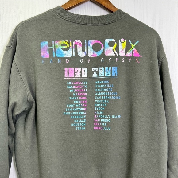 Jimi Hendrix - Band Of Gypsy 1970 Tour Colorful Graphic Sweatshirt Size Medium - Picture 9 of 9